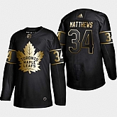 Maple Leafs 34 Auston Matthews Black Gold Adidas Jersey Dyin